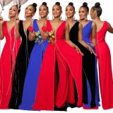 Fashion Solid Color Sleeveless Jumpsuit MOF-8917