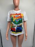 Printed Casual Short Sleeve T-shirt GDNY-1013