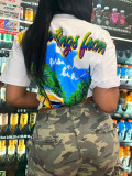 Printed Casual Short Sleeve T-shirt GDNY-1013