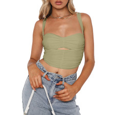 Fashion Ruched Slim Sling Top ASL-6636