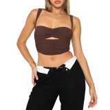 Fashion Ruched Slim Sling Top ASL-6636