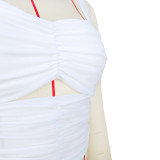 Fashion Ruched Slim Sling Top ASL-6636