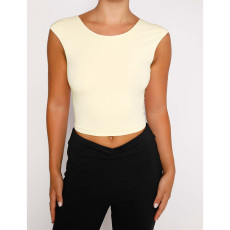 Fashion Sexy Slim Solid Color Tie Up Tops ASL-6653