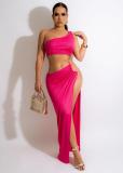 Sexy One Shoulder Split Maxi Dress BS-1336