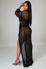 Sexy Hollow Out Long Sleevel Beach Cloak Coat OSM-4366