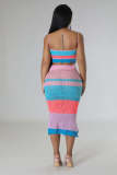 Color Black Sling Top And Skirt Two Piece Set OSM-4384