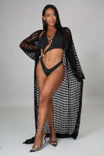 Sexy Hollow Out Long Sleevel Beach Cloak Coat OSM-4366