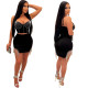 Fashion Hot Diamond Sling Top And Skirt Two Piece Set BY-6233