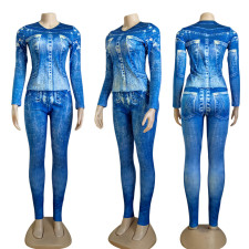 Print Slim Long Sleeve And Pants Two Piece Set GYSF-7151