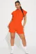 Casual Solid Hooded Top Shorts 2 Piece Set YD-8692