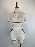 Sports Casual Crop Top Shorts Two Piece Set GWDS-230382