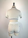 Sports Casual Crop Top Shorts Two Piece Set GWDS-230382