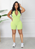 Fashion Zipper Sleeveless Rompers MZ-2786