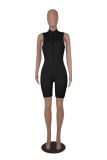 Fashion Zipper Sleeveless Rompers MZ-2786