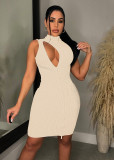 Sleeveless Zip Slim Fit Sexy Dress ME-8291