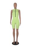 Fashion Zipper Sleeveless Rompers MZ-2786
