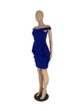 Solid Color Fungus Edge Dress ZDF-31276