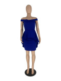 Solid Color Fungus Edge Dress ZDF-31276