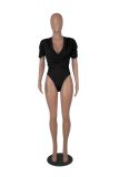 Sexy Solid Short Sleeve Bodysuits MZ-2782