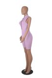 Fashion Zipper Sleeveless Rompers MZ-2786