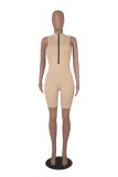 Fashion Zipper Sleeveless Rompers MZ-2786