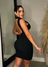 Sleeveless Zip Slim Fit Sexy Dress ME-8291