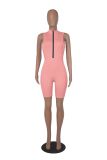 Fashion Zipper Sleeveless Rompers MZ-2786