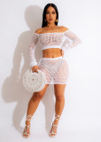 Solid Hollow Beach Skirt Suit ZSD-0253