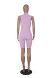 Fashion Zipper Sleeveless Rompers MZ-2786