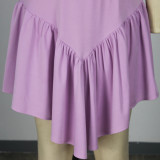 Solid Sleeveless Tops And Irregular Skirts Two Piece Set XHSY-19545