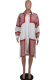 Casual Color Block Long Shirt XHXF-946