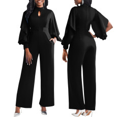 Fashion Solid Color Round Neck Jumpsuit SMR-11540