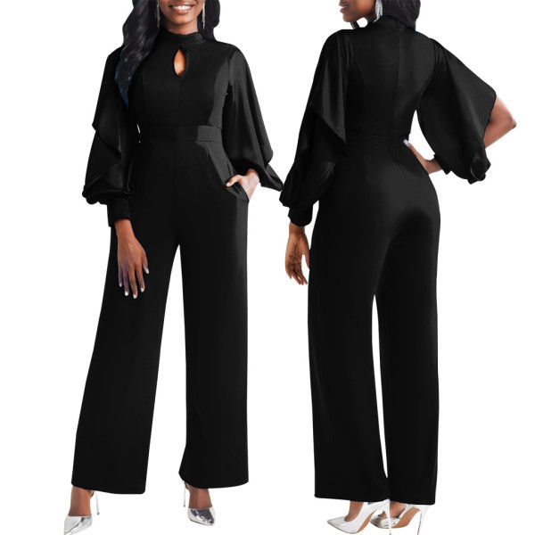 Fashion Solid Color Round Neck Jumpsuit SMR-11540