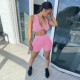 Solid Sleeveless Top And Shorts Two Piece Set GLF-08128