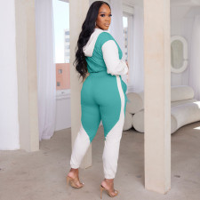 Contrast Hooded Top And Pants Two Piece Set CM-8668