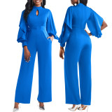 Fashion Solid Color Round Neck Jumpsuit SMR-11540