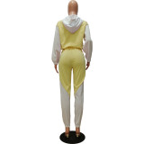 Contrast Hooded Top And Pants Two Piece Set CM-8668