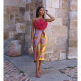 Sexy Solid Color Flower Wrap Chest Tops ASL-6638