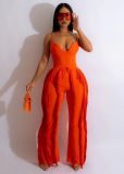 Solid Sling Tassel Pants Two Piece Set ZDF-31275