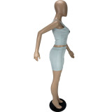 Letter Print Tank Tops Shorts Two Piece Set CXLF-8111