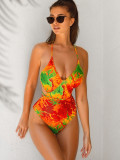 Tie Dye Print Sexy One Piece Swimsuit CASF-6535