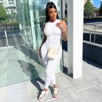 Solid Color Sleeveless Sports Jumpsuit SH-390468