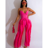 Solid Sling Tassel Pants Two Piece Set ZDF-31275
