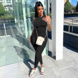 Solid Color Sleeveless Sports Jumpsuit SH-390468