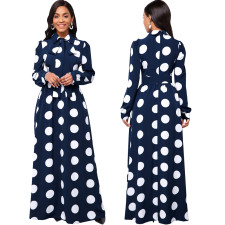 Fashion Print Long Sleeve Maxi Dress SMR-11427