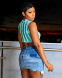 Sexy Hollow Out Sleeveless Crop Tops MDF-5355