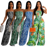 Sexy Printed Wide Leg Jumpsuit YF-10419