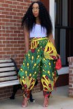 Fashion Print Wide Leg Bandage Pants OMY-11001