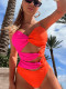 Contrast Color One-Piece Swimsuit CSYZ-C873Q