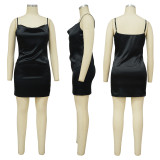 Solid Sling Sexy Mini Dress YF-10431
